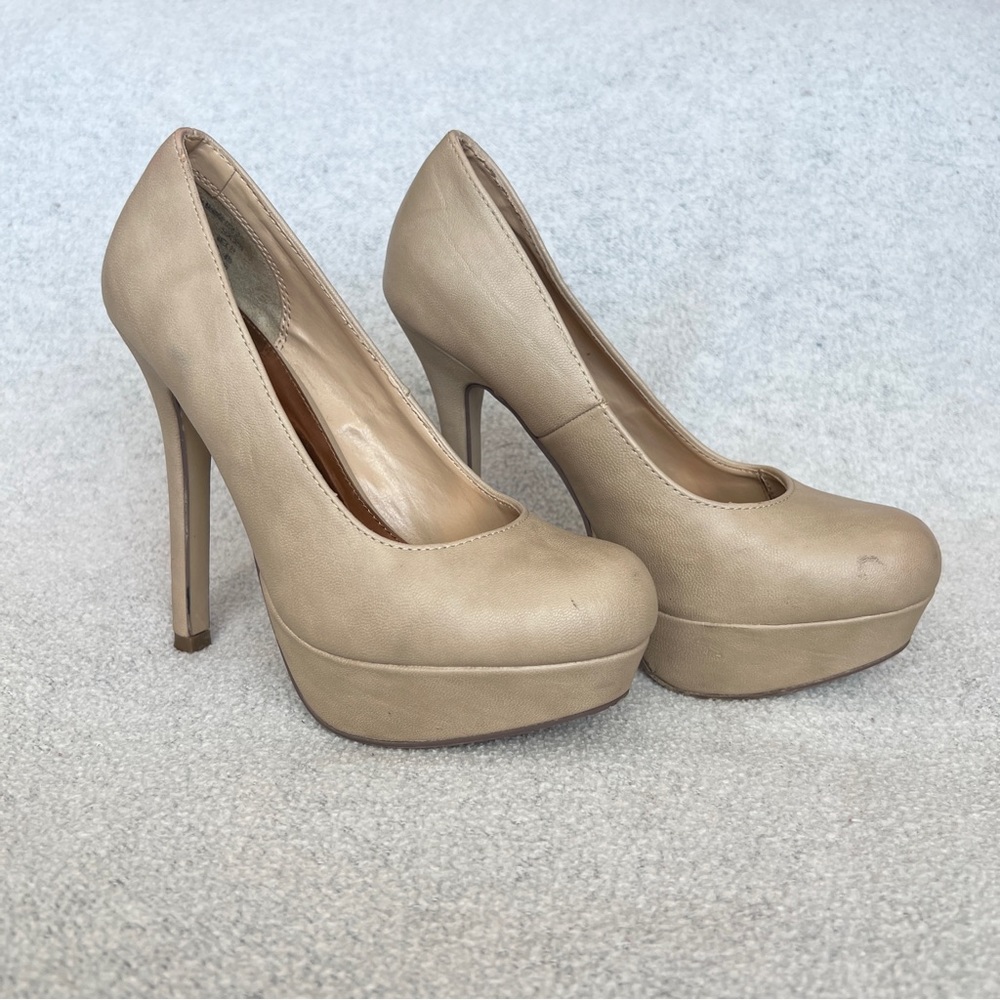 Brash Platform Curved Toe Heel- Nude- Women’s Size 6
